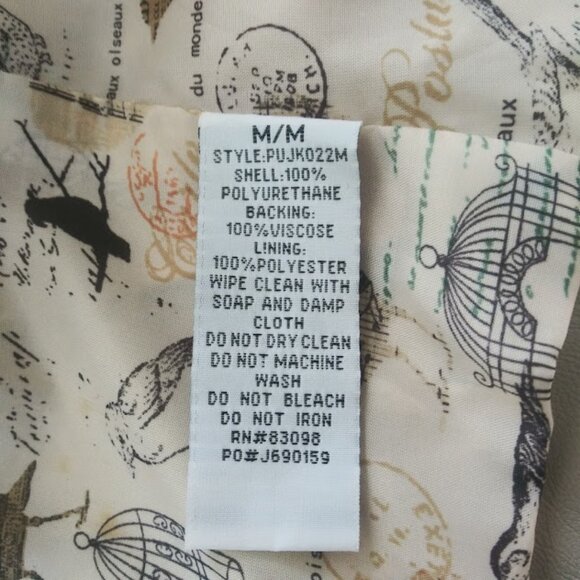 Cavalini women's size M beige faux leather jacket - Picture 14 of 15